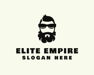 Hipster Beard Sunglasses Man logo design