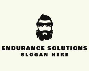 Hipster Beard Sunglasses Man logo design