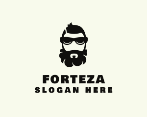 Hipster Beard Sunglasses Man logo design