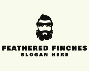 Hipster Beard Sunglasses Man logo design