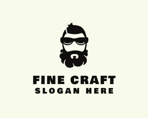 Hipster Beard Sunglasses Man logo design