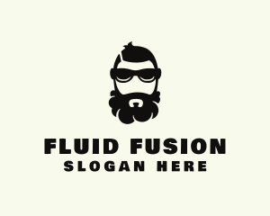 Hipster Beard Sunglasses Man logo design