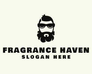 Hipster Beard Sunglasses Man logo design