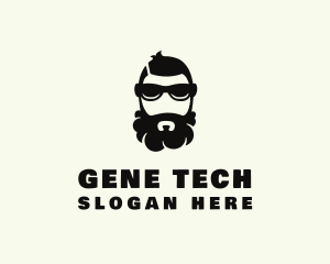 Hipster Beard Sunglasses Man logo design