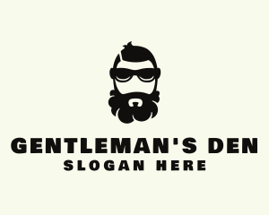 Hipster Beard Sunglasses Man logo design