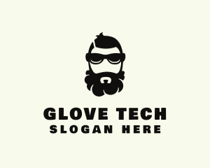 Hipster Beard Sunglasses Man logo design