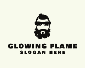 Hipster Beard Sunglasses Man logo design