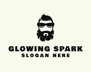 Hipster Beard Sunglasses Man logo design