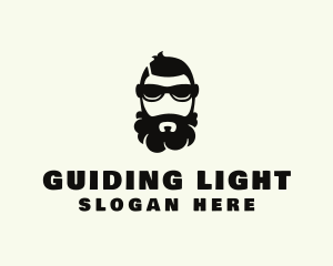 Hipster Beard Sunglasses Man logo design