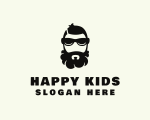 Hipster Beard Sunglasses Man logo design