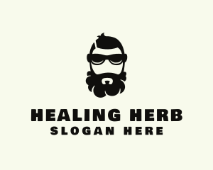 Hipster Beard Sunglasses Man logo design