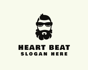 Hipster Beard Sunglasses Man logo design