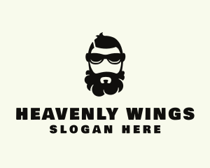 Hipster Beard Sunglasses Man logo design