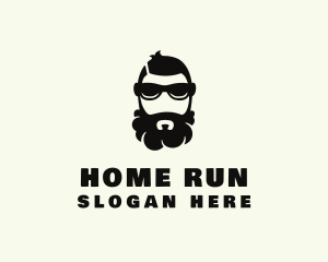 Hipster Beard Sunglasses Man logo design