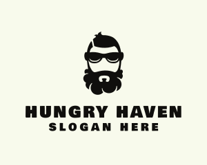 Hipster Beard Sunglasses Man logo design