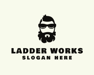 Hipster Beard Sunglasses Man logo design