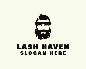 Hipster Beard Sunglasses Man logo design