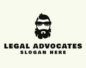 Hipster Beard Sunglasses Man logo design