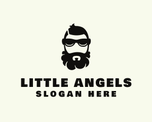 Hipster Beard Sunglasses Man logo design