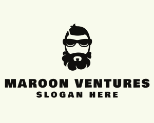 Hipster Beard Sunglasses Man logo design