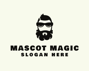 Hipster Beard Sunglasses Man logo design