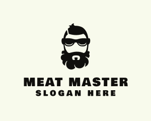 Hipster Beard Sunglasses Man logo design