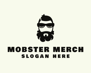 Gangster - Hipster Beard Sunglasses Man logo design