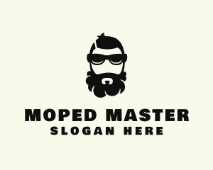 Hipster Beard Sunglasses Man logo design