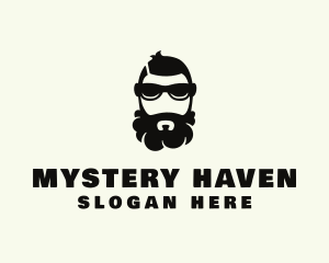 Hipster Beard Sunglasses Man logo design