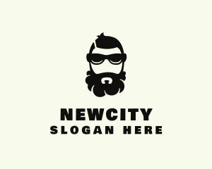 Hipster Beard Sunglasses Man logo design