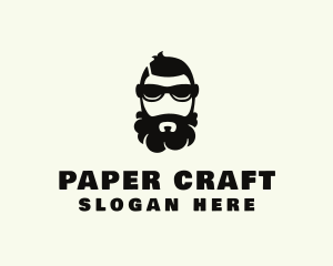 Hipster Beard Sunglasses Man logo design