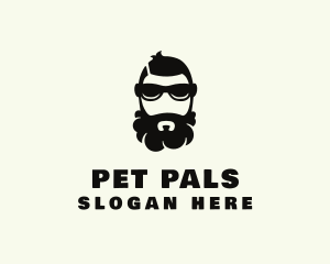 Hipster Beard Sunglasses Man logo design