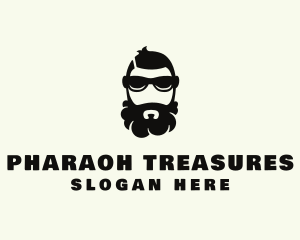 Hipster Beard Sunglasses Man logo design