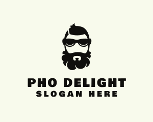 Hipster Beard Sunglasses Man logo design