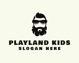 Hipster Beard Sunglasses Man logo design