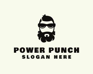 Hipster Beard Sunglasses Man logo design