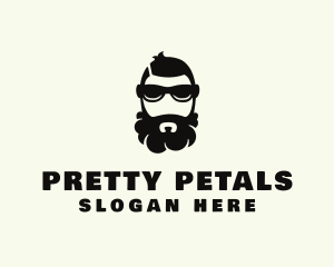 Hipster Beard Sunglasses Man logo design