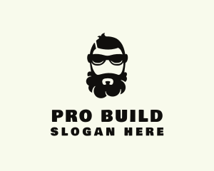 Hipster Beard Sunglasses Man logo design