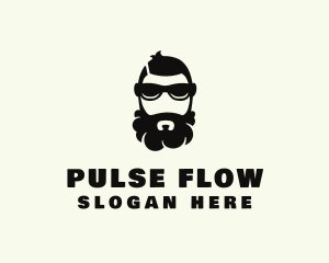 Hipster Beard Sunglasses Man logo design