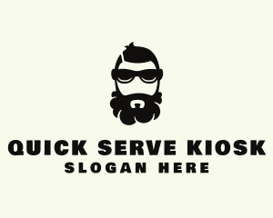 Hipster Beard Sunglasses Man logo design