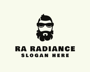 Hipster Beard Sunglasses Man logo design