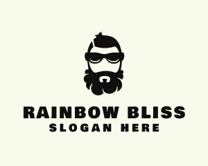 Hipster Beard Sunglasses Man logo design