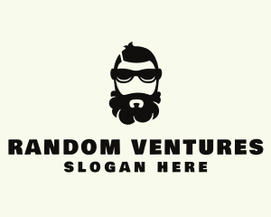 Hipster Beard Sunglasses Man logo design