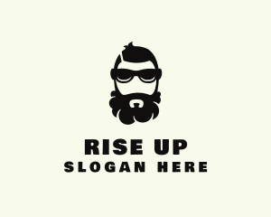 Hipster Beard Sunglasses Man logo design