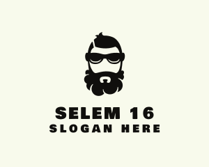 Hipster Beard Sunglasses Man logo design