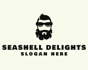 Hipster Beard Sunglasses Man logo design