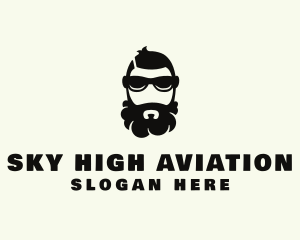 Hipster Beard Sunglasses Man logo design