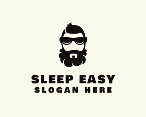 Hipster Beard Sunglasses Man logo design