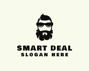 Hipster Beard Sunglasses Man logo design