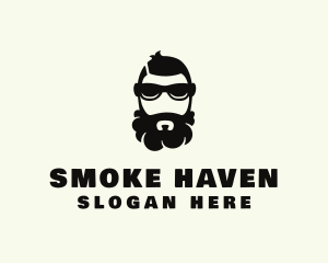 Hipster Beard Sunglasses Man logo design